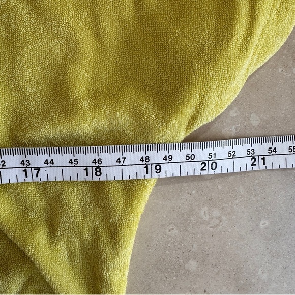 Andie Swim Cropped Button Up Yellow Terry Short Sleeve Collar Women Size S - Picture 9 of 14